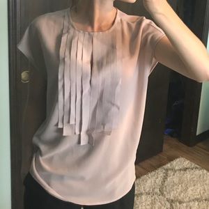 J Crew Ribbon Top Taupe/Purple XS Mint Condition!